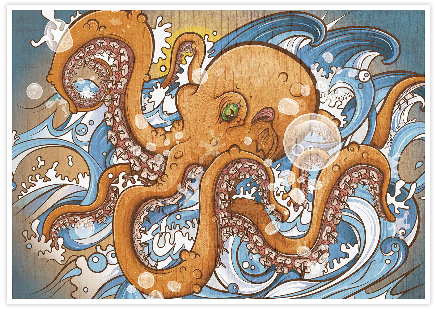 Octopus Sea Creature Print no frame