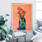 Peach Tulips Bouquet Wall Poster