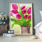 Pussycat Flower Painting Art in a modern room
