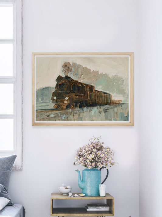 Railroad Blues Fine Art Print in a modern room