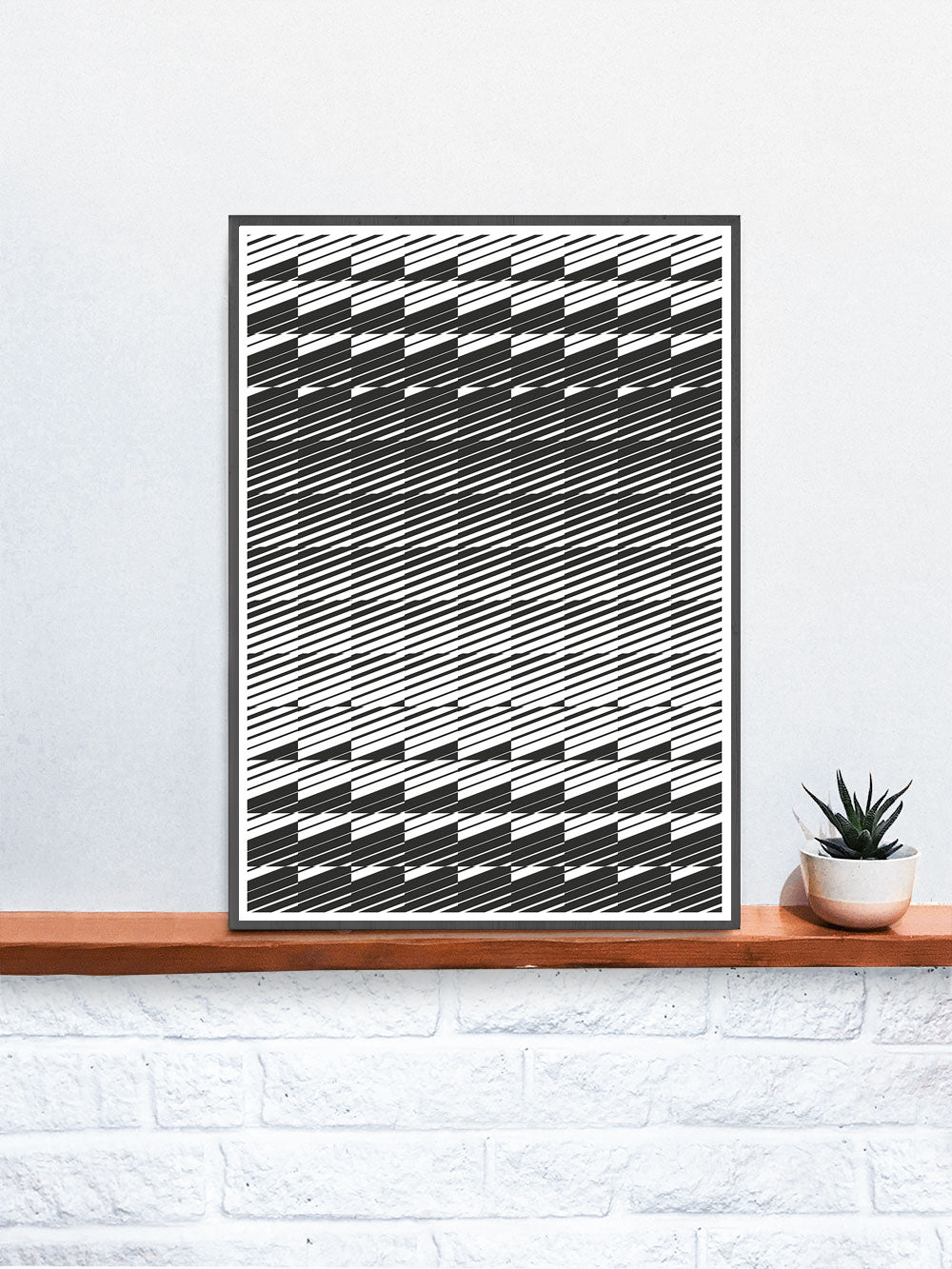 Razor Geometric Print on a shelf