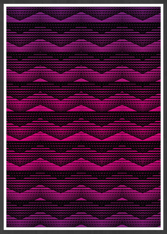 Retro Pink Geometric Art Print in a frame