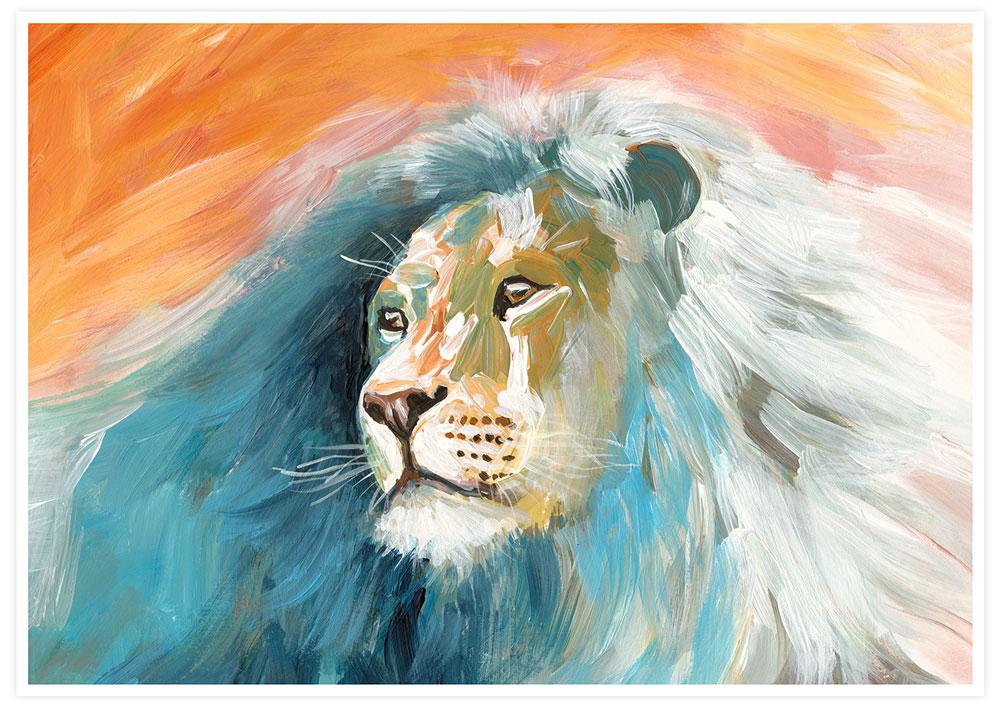 Roar Lion Painting Print