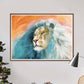 Roar Lion Painting Print in a lounge seating area
