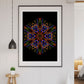 Sacred Heart Mandala Print in a frame on a wall
