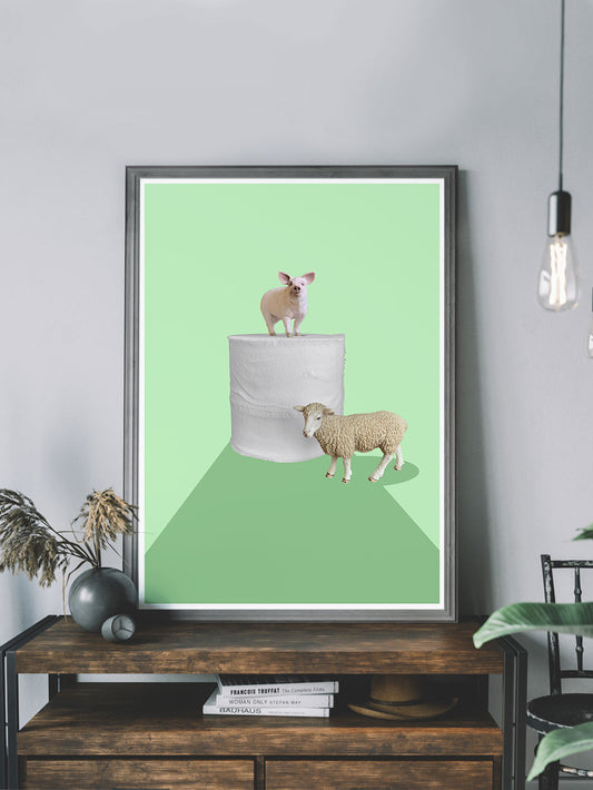 Social Distancing Quirky Poster Print