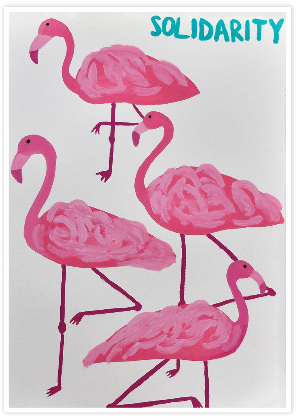 Solidarity Flamingo Wall Print not in a frame