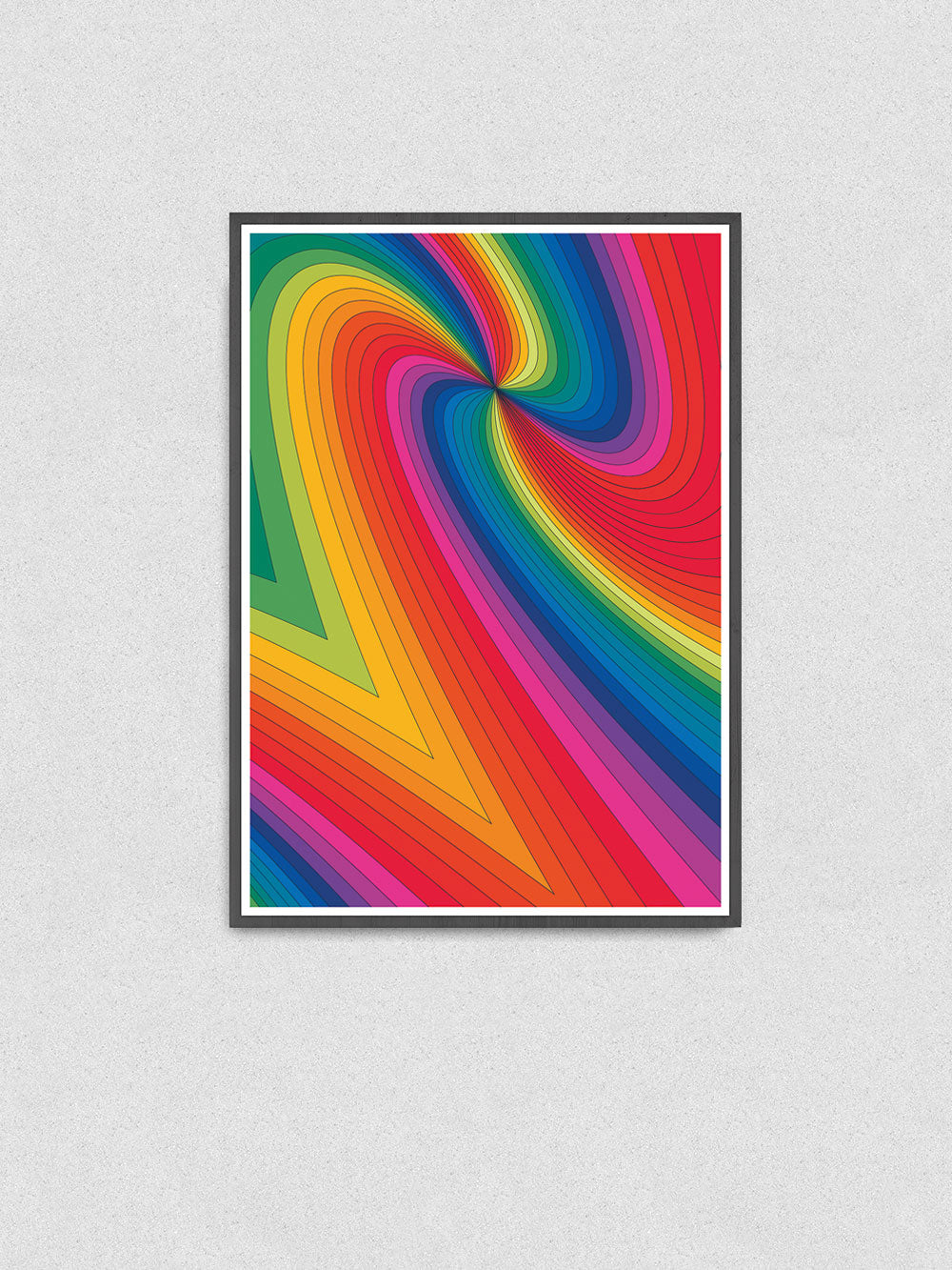 Spectrum Art Print Pattern in a frame on a wall