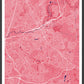 Stockport City Map Wall Art in Pink