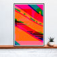 Supernova Abstract Digital Art in a frame on a shelf