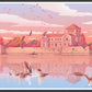 Tata Castle Hungary Landscape Illustration