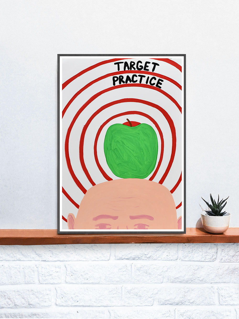 Target Practice Quirky Artist Print on a Shelf