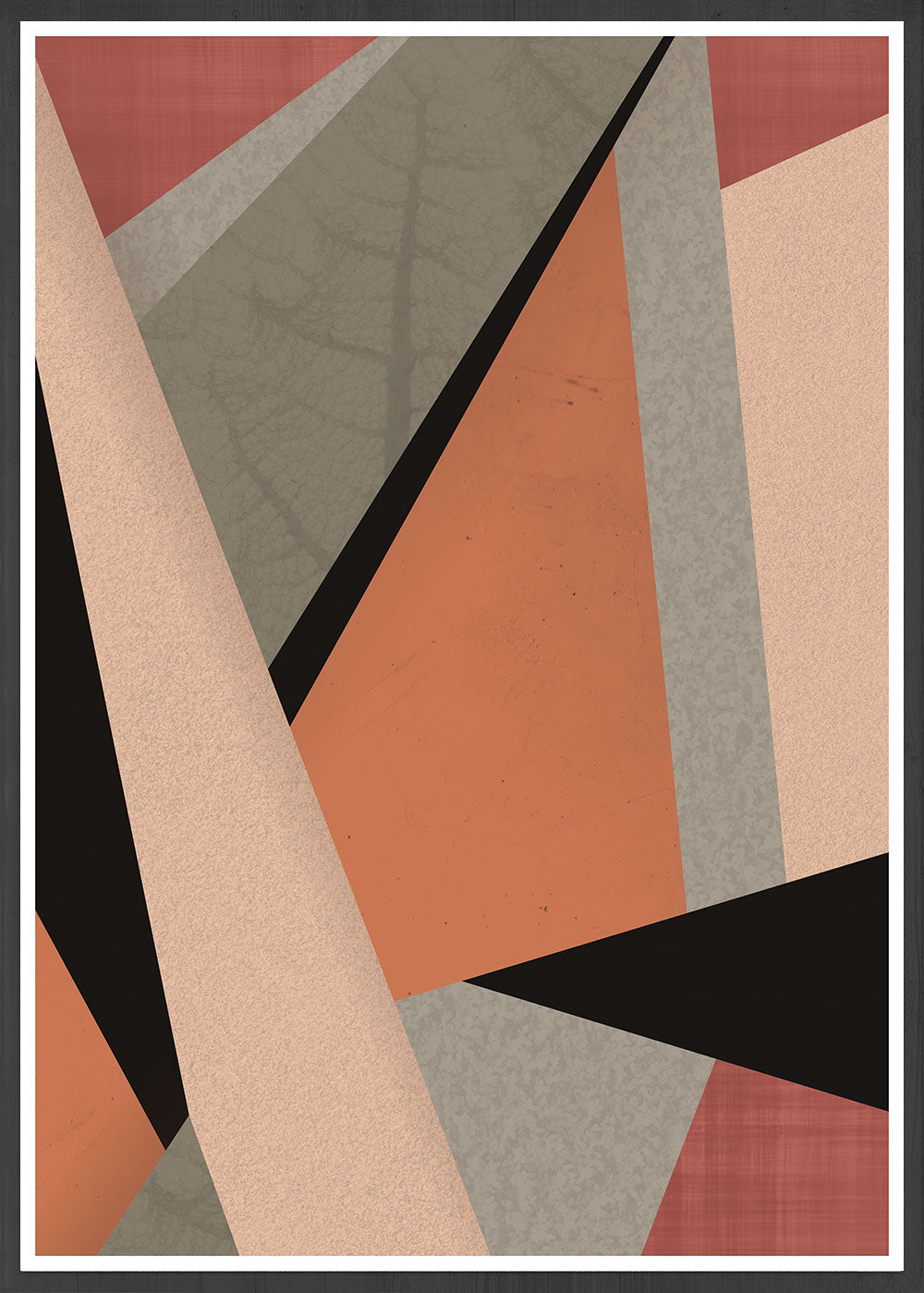 Terracota Tiles Geometric Triangle Print in a frame