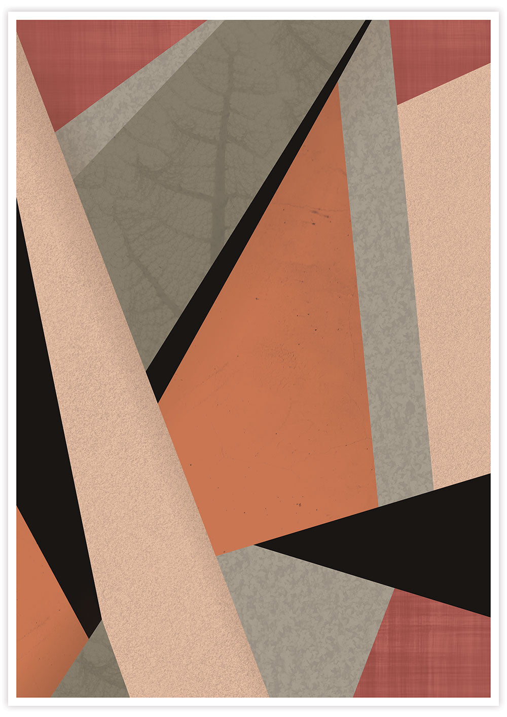 Terracota Tiles Geometric Triangle Print in no frame