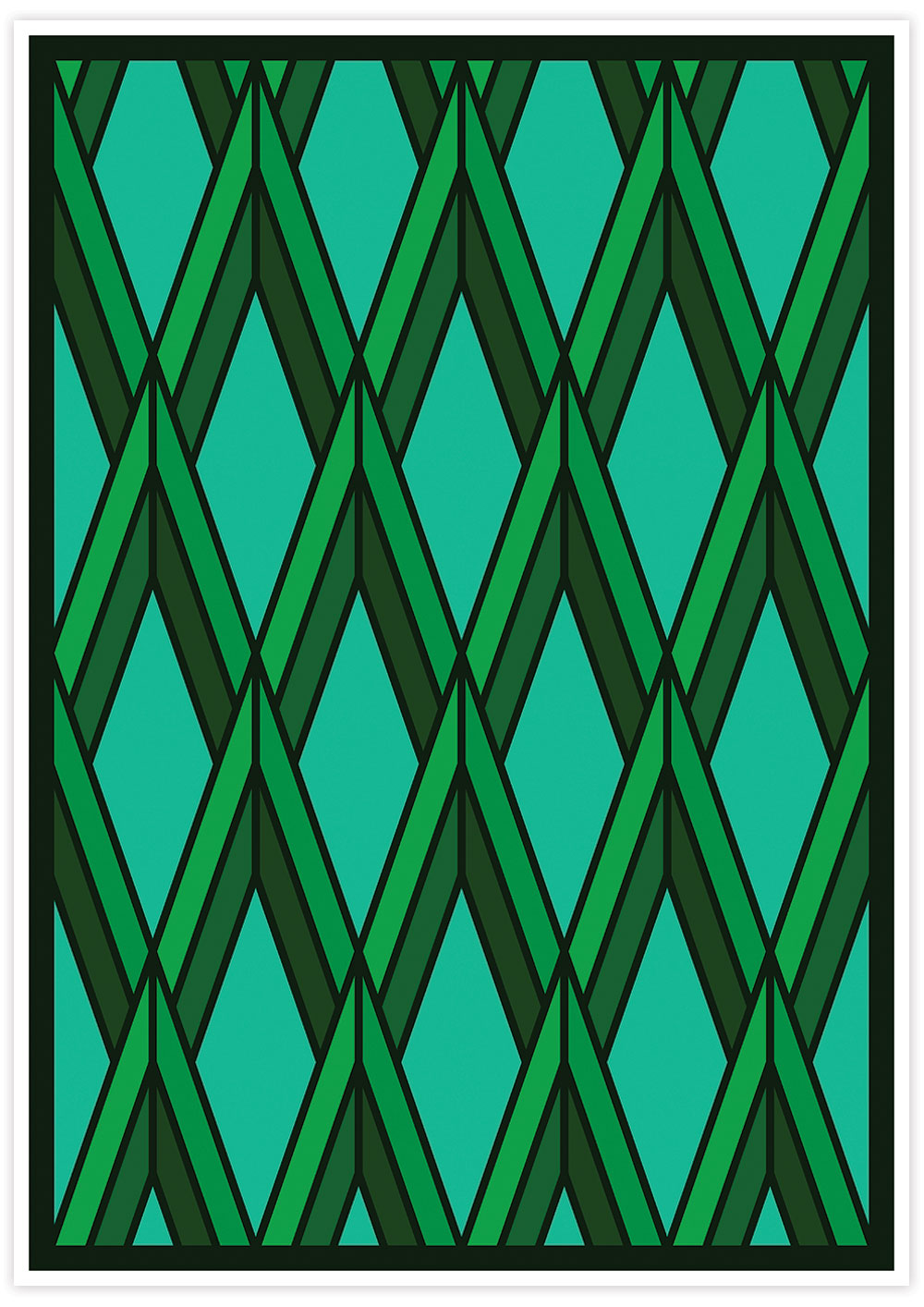 The Forest Green Geometric Art Print not in a frame