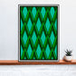 The Forest Green Geometric Art Print on a Shelf