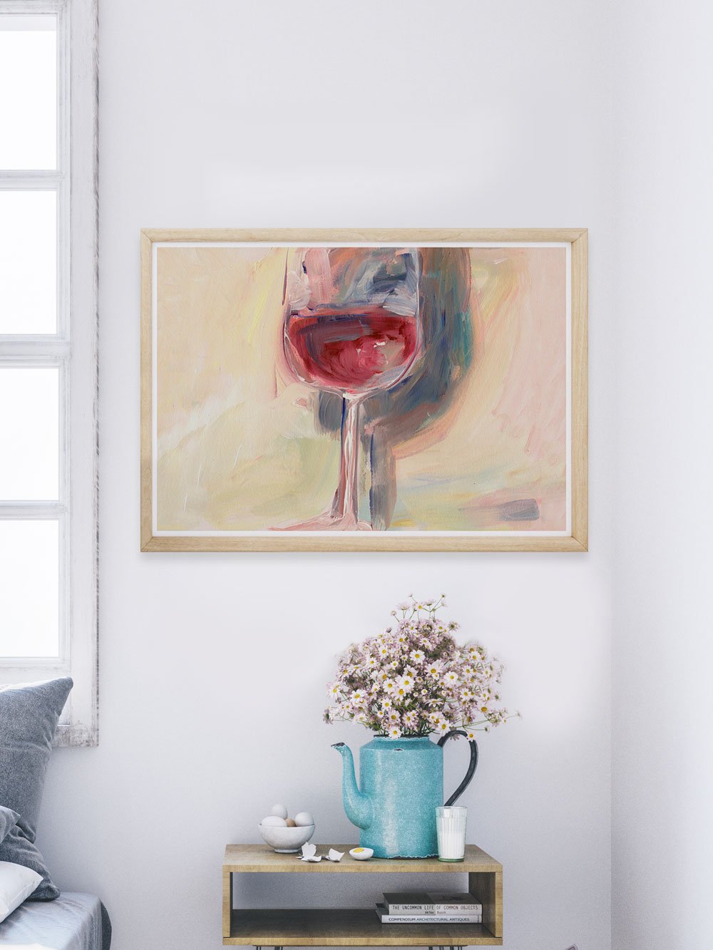 Wine is Poetry Acrylic Painting in a bedroom