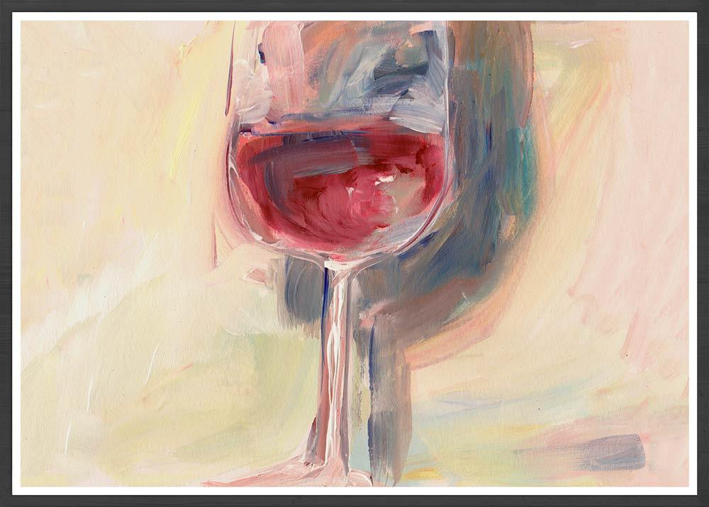 Wine is Poetry Acrylic Painting in a frame